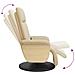 Poltrona Reclinabile Massaggiante con Poggiapiedi Crema Tessuto - Foto miniatura 6