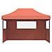 Tendone per Feste Pieghevole Pop-Up con 3 Pareti Terracotta - Foto miniatura 3