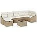 Set divani giardino 8 pezzi con cuscini beige in polirattan - Foto miniatura 1