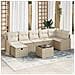 Set divani giardino 8 pezzi con cuscini beige in polirattan - Foto miniatura 2