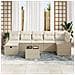 Set divani giardino 8 pezzi con cuscini beige in polirattan - Foto miniatura 3