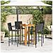 Set Bar da Giardino 5 pz Nero in Legno Acacia e Polyrattan - Foto miniatura 3