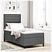 Letto con Box Spring e Materasso Grigio Scuro 80x200 cm Tessuto - Foto miniatura 2
