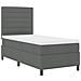 Letto con Box Spring e Materasso Grigio Scuro 80x200 cm Tessuto - Foto miniatura 6