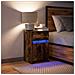 Comodino con Luci LED Rovere Fumo in Legno Multistrato - Foto miniatura 4