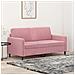 Divano a 2 Posti Rosa 140 cm in Velluto - Foto miniatura 2