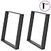 Gambe per tavolo da pranzo a forma di U 2 pz Antracite 70x(72-73) cm Acciaio - Foto miniatura 1