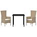 Set da Pranzo per Giardino con cuscino 3 pcs Beige polyrattan - Foto miniatura 7