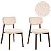Set Di 2 Sedie Da Pranzo Mills Bouclé Marrone Scuro /beige - Foto miniatura 2