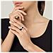 Anello ""cadmi"" Con Fibbia In Pelle Nera Placcata Argento Sterling 925 - Foto miniatura 3
