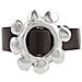 Anello ""cadmi"" Con Fibbia In Pelle Nera Placcata Argento Sterling 925 - Foto miniatura 4