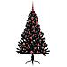 Albero di Natale artificiale con luci integrate Nero 150 cm PVC - Foto miniatura 3