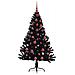 Albero di Natale artificiale con luci integrate Nero 150 cm PVC - Foto miniatura 4