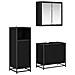 Set di mobili per il bagno 3 pcs Rovere Nero Legno multistrato - Foto miniatura 1