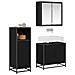 Set di mobili per il bagno 3 pcs Rovere Nero Legno multistrato - Foto miniatura 2