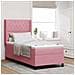 Letto a molle con materasso con led Rosa 100 x 200 cm Velluto - Foto miniatura 2
