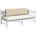 Cuscino per Schiena Crema 160 x 19 x 50 cm Tessuto - Foto miniatura 3