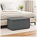 Pouf Grigio scuro Tessuto e Legno Ingegnerizzato - Foto miniatura 2