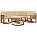 Set di divani con cuscino 6 pcs Naturale e Beige - Foto miniatura 1
