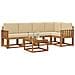 Set di divani con cuscino 6 pcs Naturale e Beige - Foto miniatura 3
