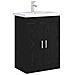 Mobiletto da Bagno Sotto Lavabo Rovere Nero 78,5 x 37,5 x 81 cm - Foto miniatura 2