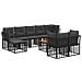 Set di divani da esterno 10 pcs Nero e Grigio scuro Poliestere - Foto miniatura 1