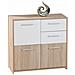 Credenza Classica Tre Ante + Due Cassetti / Laminato Finitura Effetto Rovere E Bianco Laccato - Foto miniatura 3