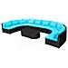 Divano da Giardino Set 13 Pz in Polyrattan Blu Tropicale - Foto miniatura 1