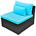 Divano da Giardino Set 13 Pz in Polyrattan Blu Tropicale - Foto miniatura 7