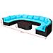 Divano da Giardino Set 13 Pz in Polyrattan Blu Tropicale - Foto miniatura 10