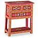 Credenza Con Cassetti In Massello Di Mango Rosa Dipinta A Mano - Foto miniatura 1