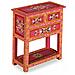 Credenza Con Cassetti In Massello Di Mango Rosa Dipinta A Mano - Foto miniatura 2