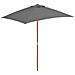 Ombrellone Da Esterni Con Palo In Legno 150x200 Cm Antracite - Foto miniatura 1