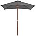Ombrellone Da Esterni Con Palo In Legno 150x200 Cm Antracite - Foto miniatura 3