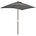Ombrellone Da Esterni Con Palo In Legno 150x200 Cm Antracite - Foto miniatura 5