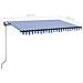 Tenda da Sole Retrattile Automatica 450x350 cm Blu e Bianca - Foto miniatura 3