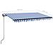 Tenda da Sole Retrattile Automatica 450x350 cm Blu e Bianca - Foto miniatura 6