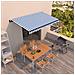 Tenda da Sole Retrattile Automatica 450x350 cm Blu e Bianca - Foto miniatura 7
