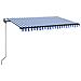 Tenda da Sole Retrattile Automatica 450x350 cm Blu e Bianca - Foto miniatura 1