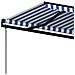 Tenda da Sole Retrattile Automatica 450x350 cm Blu e Bianca - Foto miniatura 8