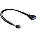 USB 3.0 19 pin - USB 2.0 8 pin 60cm, 2.0/3.0, Maschio / femmina, Dritto, Dritto, Nero - Foto miniatura 1