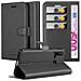 Custodia Compatibile Con Huawei Nova 5i / P20 Lite 2019 In Nero Carbone - Coperchio Protettiva Con Chiusura Magnetica, Funzione Stand E Tasca Per Le Carte - Foto miniatura 1