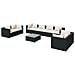 Set Divani Da Giardino 9 Pz Con Cuscini In Polyrattan Nero - Foto miniatura 1