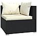 Set Divani Da Giardino 9 Pz Con Cuscini In Polyrattan Nero - Foto miniatura 7