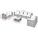 Set Divani Da Giardino 9 Pz Con Cuscini In Polyrattan Nero - Foto miniatura 10