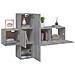 Set Mobili Porta Tv 3 Pz Grigio Sonoma In Legno Multistrato - Foto miniatura 4