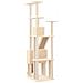 Albero Per Gatti Con Tiragraffi In Sisal Crema 190 Cm - Foto miniatura 4
