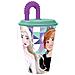 Disney Bicchiere Azzurro E Viola Per Bambine In Plastica Frozen Elsa E Anna 430 Ml Con Cannuccia E Coperchio Flessibile - Foto miniatura 1