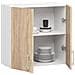 Mobile da cucina pensile LIMA, 2 ante, 60x30,5x58 cm, Colore Bianco e Sonoma Quercia - Foto miniatura 2