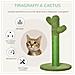 Albero Tiragraffi Per Gatti A Forma Di Cactus Con Corde In Sisal, 40x40x65 Cm, Verde - Foto miniatura 4